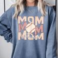 Women's Retro Baseball Mama Distressed Baseball Mom Life Comfort Colors Sweatshirt Denim