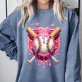 Women's Valentines Day Baseball Boys Ice Cream Drip Heart Youth Kids Comfort Colors Sweatshirt Denim Women's Valentines Day Baseball Boys Ice Cream Drip Heart Youth Kids Comfort Colors Sweatshirt Denim