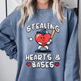 Women's Valentines Day Baseball Stealing Hearts Bases Boys Kids Men Comfort Colors Sweatshirt Denim Women's Valentines Day Baseball Stealing Hearts Bases Boys Kids Men Comfort Colors Sweatshirt Denim