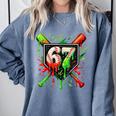 Xmas Baseball Six Seven 67 Meme Ice Cream Drip Men Women Comfort Colors Sweatshirt Denim Xmas Baseball Six Seven 67 Meme Ice Cream Drip Men Women Comfort Colors Sweatshirt Denim