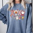 XOXO Physical Education Valentines Day Baseball Football Men Comfort Colors Sweatshirt Denim