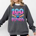 100 Days Of School Baseball Dripping Ice Cream 100th Day Comfort Colors Sweatshirt Pepper