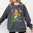 100th Day Of School Banana Baseball Drip For Kids Youth Girl Comfort Colors Sweatshirt Pepper