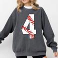 4 Laces 4th Birthday Boy Four Years Baseball Mom T-Shirt Comfort Colors Sweatshirt Pepper