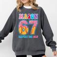 6 7 Mason Baseball Drip Number 67 Player Or 67th Birthday Comfort Colors Sweatshirt Pepper