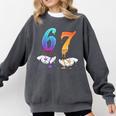 67 Meme Baseball Kids Girls Humor Number 6 7 Comfort Colors Sweatshirt Pepper