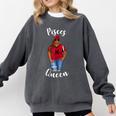 African American Baseball Mom Pisces Queen Zodiac Sign Comfort Colors Sweatshirt Pepper