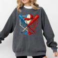 American Baseball Drip Graffiti Ball And Bat Comfort Colors Sweatshirt Pepper