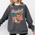 American Flag Baseball Player Bat Fan Catcher Pitcher USA Comfort Colors Sweatshirt Pepper American Flag Baseball Player Bat Fan Catcher Pitcher USA Comfort Colors Sweatshirt Pepper