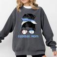 Argentina Baseball Mom Messy Bun Comfort Colors Sweatshirt Pepper Argentina Baseball Mom Messy Bun Comfort Colors Sweatshirt Pepper