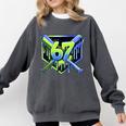 Awesome 67 Baseball Drip Effect Baseball 6-7 Meme Graphic Premium Tri-Blend Comfort Colors Sweatshirt Pepper