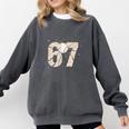 Baseball 67 Six Seven Meme Number Comfort Colors Sweatshirt Pepper