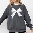 Baseball Bow Baseball Mom Women Baseball Mama Premium Comfort Colors Sweatshirt Pepper