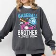 Baseball Or Bows Brother Loves You Gender Reveal Boy Or Girl Comfort Colors Sweatshirt Pepper