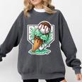 Baseball Boys Ice Cream Drip Baseball Boys Youth Mint Choco Comfort Colors Sweatshirt Pepper