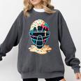 Baseball Catcher Mask Ice Cream Dripping Baseball Boy Youth Comfort Colors Sweatshirt Pepper Baseball Catcher Mask Ice Cream Dripping Baseball Boy Youth Comfort Colors Sweatshirt Pepper