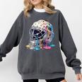 Baseball Catcher Mask Ice Cream Dripping Baseball Boys Comfort Colors Sweatshirt Pepper