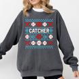 Baseball Catcher Ugly Christmas Sweater Pattern Sports Xmas Comfort Colors Sweatshirt Pepper Baseball Catcher Ugly Christmas Sweater Pattern Sports Xmas Comfort Colors Sweatshirt Pepper