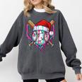 Baseball Christmas Santa Hat Baseball Christmas Drip Comfort Colors Sweatshirt Pepper