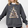 Baseball Christmas Tree Light Xmas Tees Boys Kids Men Comfort Colors Sweatshirt Pepper