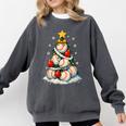 Baseball Christmas Tree Lights Santa Sport Player Lover Xmas Comfort Colors Sweatshirt Pepper