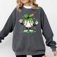 Baseball Drip Ice Cream Boys Kids Shamrock St Patricks Day Comfort Colors Sweatshirt Pepper