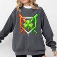 Baseball Drip Ice Cream St Patricks Day Shamrock Comfort Colors Sweatshirt Pepper Baseball Drip Ice Cream St Patricks Day Shamrock Comfort Colors Sweatshirt Pepper
