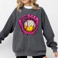 Baseball Drip Pink Glove Respect The Drip Youth Boys Girls Comfort Colors Sweatshirt Pepper