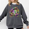 Baseball Glove Ice Cream Mardi Gras Dripping Boys Youth Kids Comfort Colors Sweatshirt Pepper