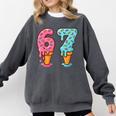 Baseball Ice Cream Drip 6 7 Kids 67 Birthday Comfort Colors Sweatshirt Pepper