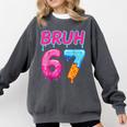 Baseball Ice Cream Drip Number 67 Player Or 67th Birthday Comfort Colors Sweatshirt Pepper