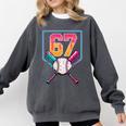 Baseball Ice Cream Drip Number 67 Player 67th Birthday Men Comfort Colors Sweatshirt Pepper Baseball Ice Cream Drip Number 67 Player 67th Birthday Men Comfort Colors Sweatshirt Pepper