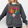 Baseball Ice Cream Drip Number 67 Player 67th Birthday Premium Tri-Blend Comfort Colors Sweatshirt Pepper Baseball Ice Cream Drip Number 67 Player 67th Birthday Premium Tri-Blend Comfort Colors Sweatshirt Pepper