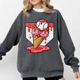 Baseball Ice Cream Drip Baseball Strawberry For Youth Red Comfort Colors Sweatshirt Pepper Baseball Ice Cream Drip Baseball Strawberry For Youth Red Comfort Colors Sweatshirt Pepper