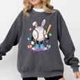 Baseball Ice Cream Drip Youth Boys Cute Easter Sports Comfort Colors Sweatshirt Pepper