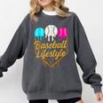 Baseball Lifestyle Baseball Drip Icecream Comfort Colors Sweatshirt Pepper