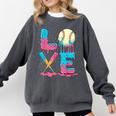 Baseball Love Drip Ice Cream Colorful Baseball Comfort Colors Sweatshirt Pepper