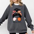 Baseball Mom Basketball Mom Of Both Messy Bun Mother's Day Comfort Colors Sweatshirt Pepper Baseball Mom Basketball Mom Of Both Messy Bun Mother's Day Comfort Colors Sweatshirt Pepper