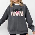 Baseball Mom Coquette Women Girls Baseball Mama Comfort Colors Sweatshirt Pepper