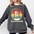 Baseball Mom I Created A Monster He Calls Me Mom Comfort Colors Sweatshirt Pepper