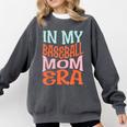 In My Baseball Mom Era Lover Groovy Retro Mother's Day Comfort Colors Sweatshirt Pepper