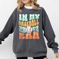 In My Baseball Mom Era Retro Groovy Style Sports Mama Comfort Colors Sweatshirt Pepper