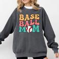 Baseball Mom Groovy Baseball Mom Comfort Colors Sweatshirt Pepper