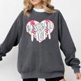 Baseball Mom Heart Comfort Colors Sweatshirt Pepper
