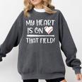 Baseball Mom My Heart Favorite Player On The Field Quote Comfort Colors Sweatshirt Pepper