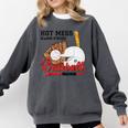 Baseball Mom Hot Mess Always Stressed Baseball Mama Comfort Colors Sweatshirt Pepper