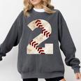 Baseball Mom Baseball Parent Number Two Baseball Gear 2 Comfort Colors Sweatshirt Pepper