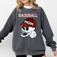 Baseball Mom Skull Sports Skeleton Comfort Colors Sweatshirt Pepper