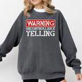 Baseball Mom Warning Uncontrollable Yelling Funny Sign Comfort Colors Sweatshirt Pepper