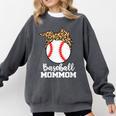 Baseball MomMom Baseball Player Leopard Mom Mom Comfort Colors Sweatshirt Pepper